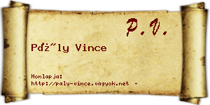 Pály Vince névjegykártya